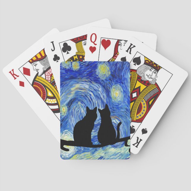 Kitties at Night   Poker Cards (Back)