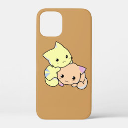 kitties cartoon snuggle cats cute iPhone 12 mini case