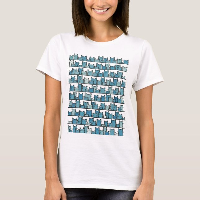 Kitties Don't Make Me Blue T-Shirt (Front)