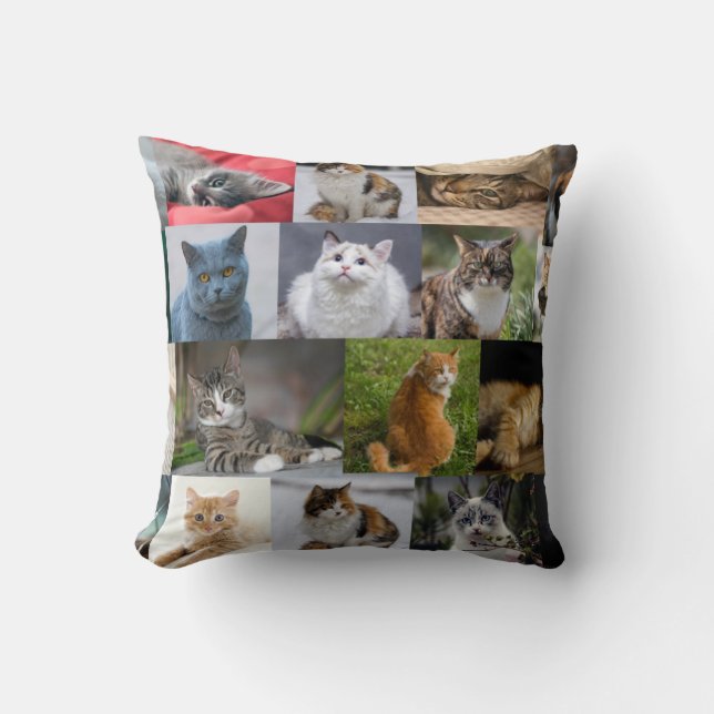 Kitties Everywhere Throw Pillow (Front)