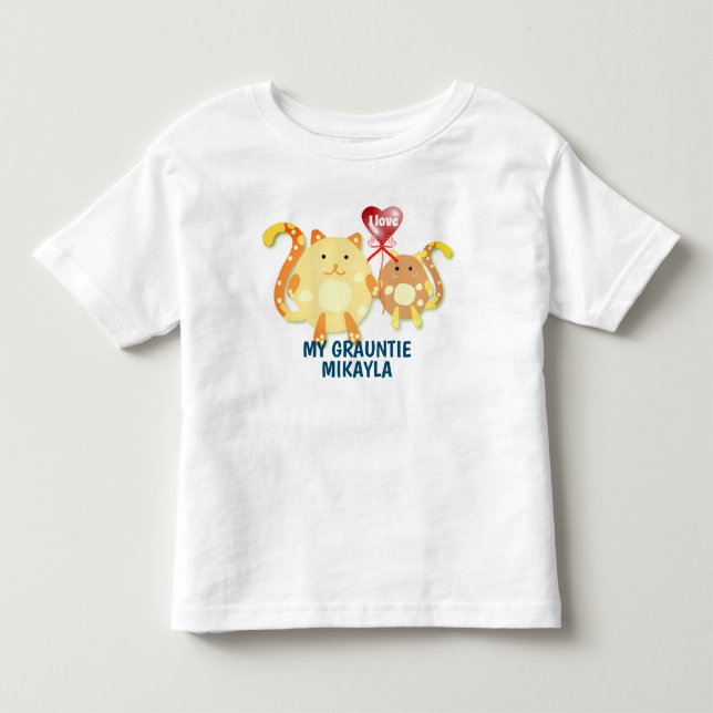Kitties & Heart  "I love my Grauntie!"    Toddler T-shirt (Front)