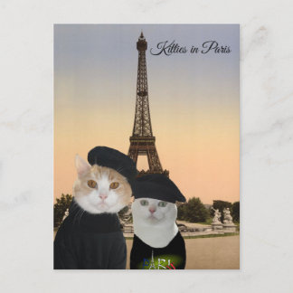Kitties in Paris Postcard