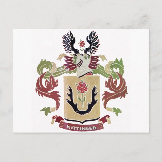Kittinger Family Coat of Arms (Family Crest) Postcard (Front)