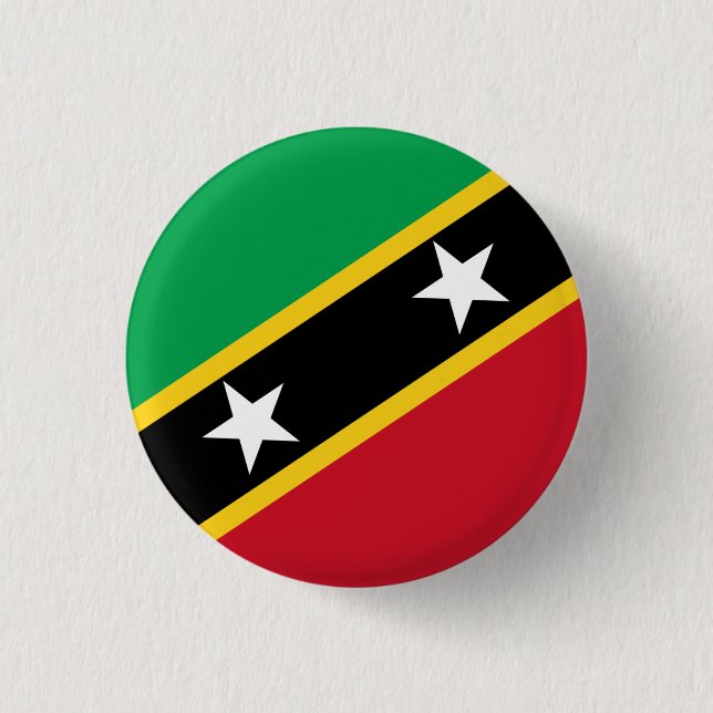 Kittitian / Nevisian Flag, Saint Kitts and Nevis Button (Front)