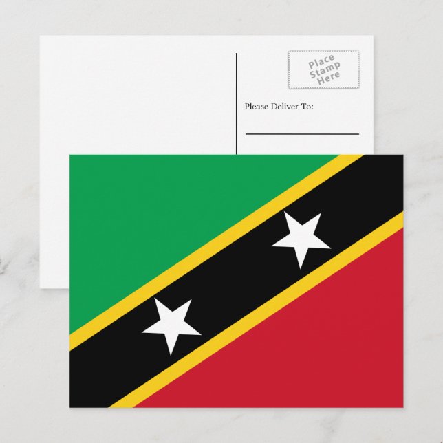 Kittitian / Nevisian Flag, Saint Kitts and Nevis Postcard (Front/Back)