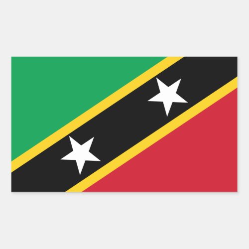 Kittitian  Nevisian Flag Saint Kitts and Nevis Rectangular Sticker