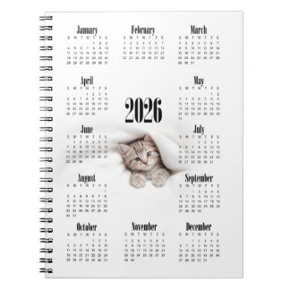 Kitty 2026 Calendar Notebook