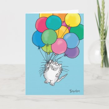 Kitty Aloft Birthday Card by SandraBoynton at Zazzle