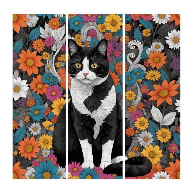 Kitty among the flowers triptych (Front)