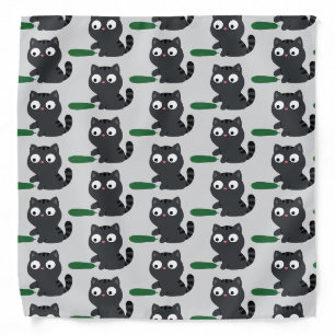 Kitty and Cucumber Illustration Bandana