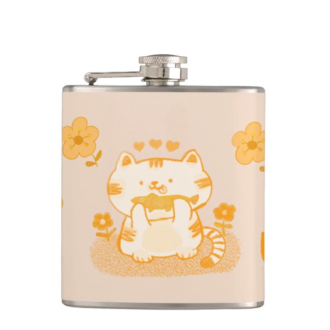 Kitty and fish flask (Front)