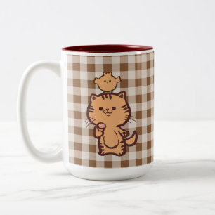 Kitty and Little chicken Two-Tone Coffee Mug