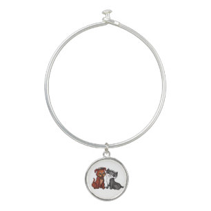 Kitty and Puppy Bangle Bracelet