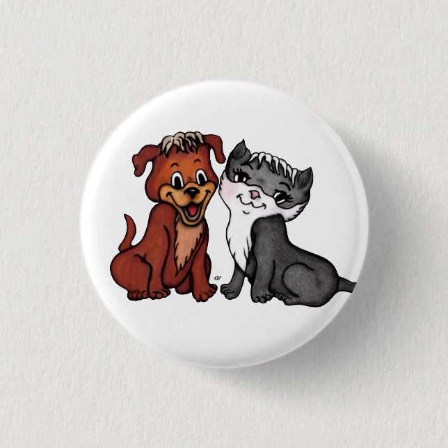 Kitty and Puppy Button (Front)