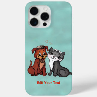 Kitty and Puppy , Edit Your Text iPhone 15 Pro Max Case