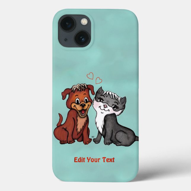 Kitty and Puppy , Edit Your Text Case-Mate iPhone Case (Back)