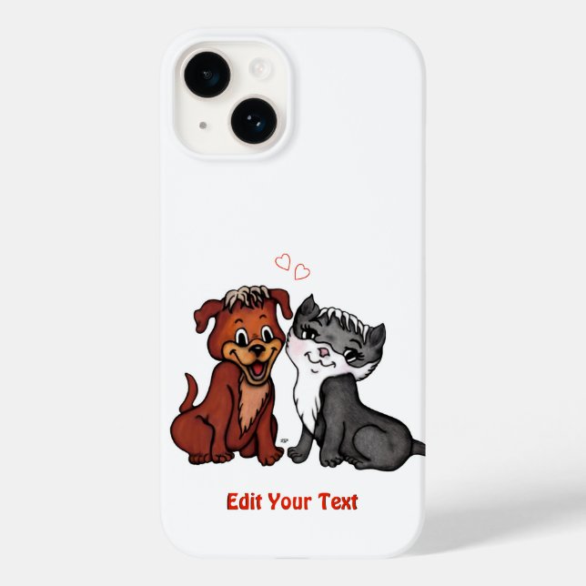 Kitty and Puppy , Edit Your Text Case-Mate iPhone Case (Back)