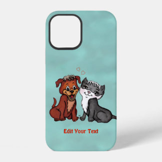 Kitty and Puppy , Edit Your Text iPhone 12 Case