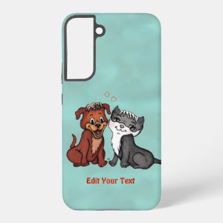 Kitty and Puppy , Edit Your Text Samsung Galaxy S22+ Case