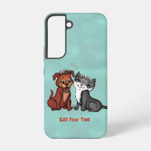 Kitty and Puppy , Edit Your Text Samsung Galaxy S22 Case