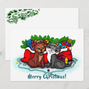 Kitty and Puppy , Happy XMas