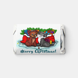 Kitty and Puppy , Happy XMas Hershey's Miniatures