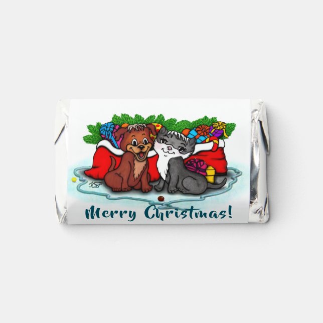 Kitty and Puppy , Happy XMas Hershey's Miniatures (Front)