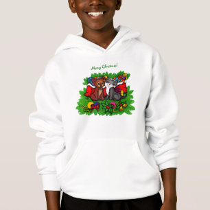Kitty and Puppy , Happy XMas Hoodie