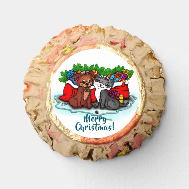 Kitty and Puppy , Happy XMas Reese's Peanut Butter Cups (Front)