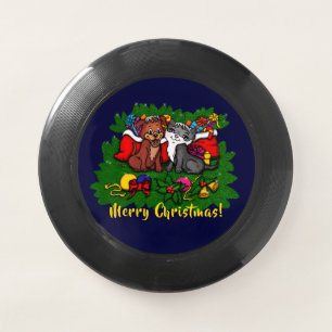 Kitty and Puppy , Happy XMas Wham-O Frisbee