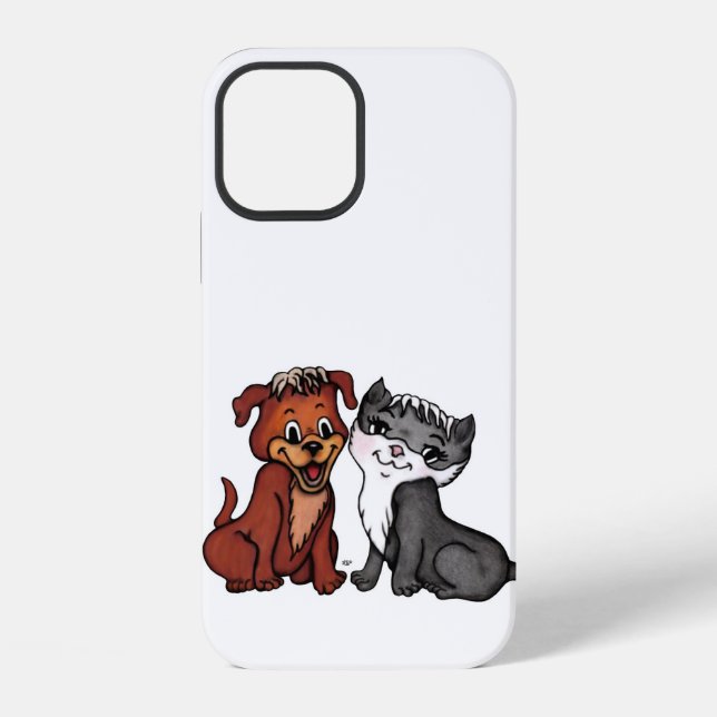 Kitty and Puppy Iphone Case (Back)
