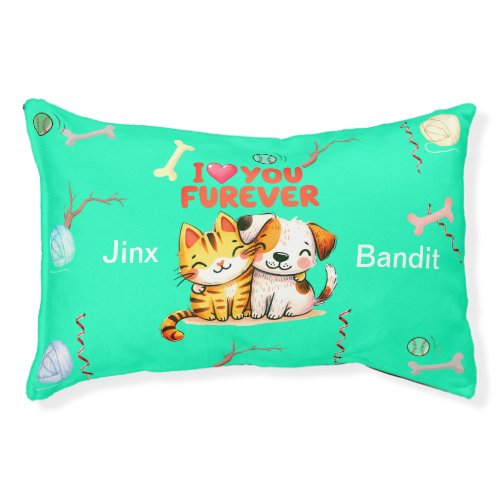 Kitty and Puppy  Love You forever Pet Bed
