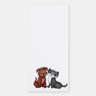 Kitty and Puppy Magnetic Notepad