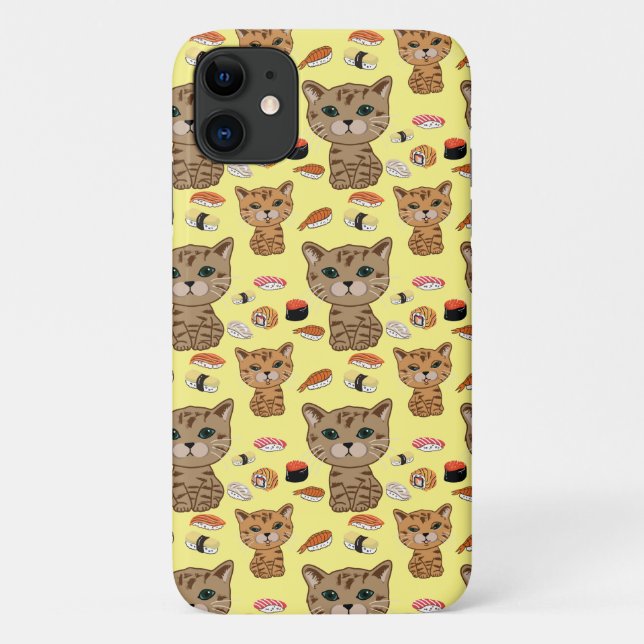kitty and sushi pattern Case-Mate iPhone case (Back)