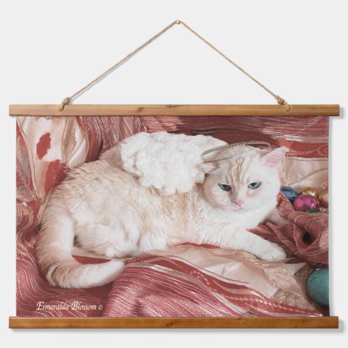 Kitty Angel for Christmas  Hanging Tapestry
