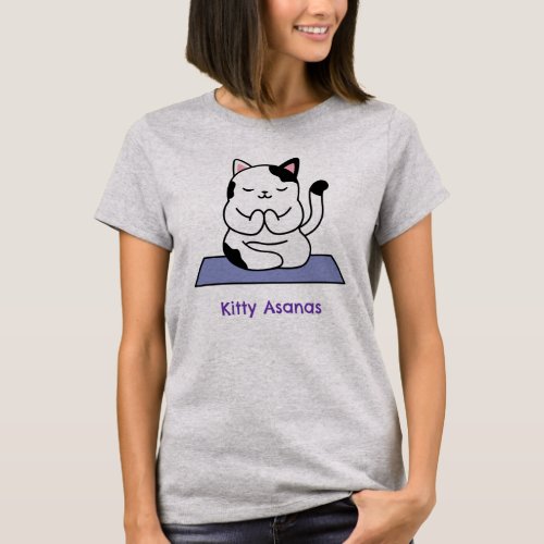 Kitty Asanas Cat Doing Yoga Cute Cat Yoga T_Shirt