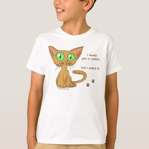 Kitty Ate Your Cookie Design T_Shirt