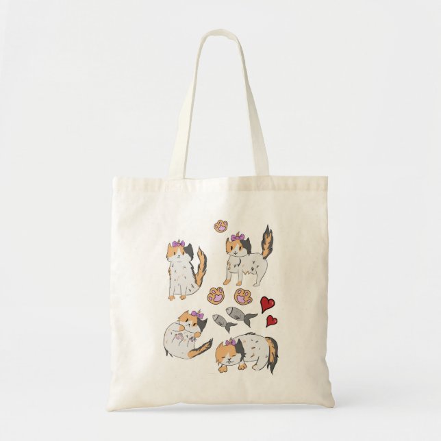 kitty baggie tote bag (Front)