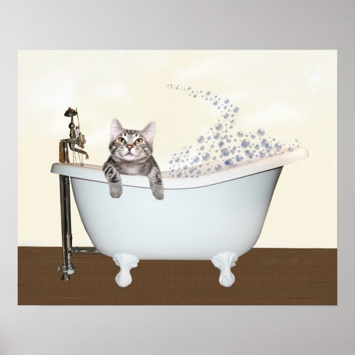 Kitty bath time posters