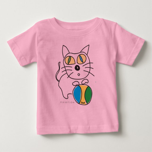 Kitty Beach Ball Infant Long Sleeve Baby T-Shirt (Front)