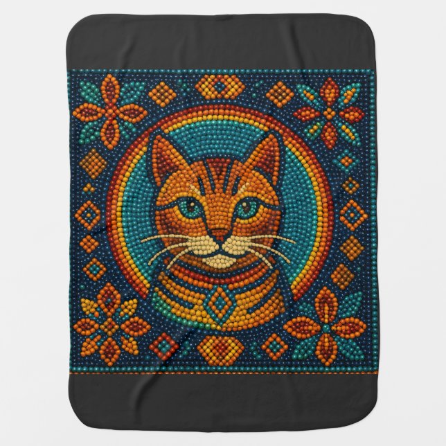 Kitty Bead Design Baby Blanket (Front)