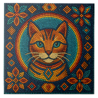 Kitty Bead Design Ceramic Tile