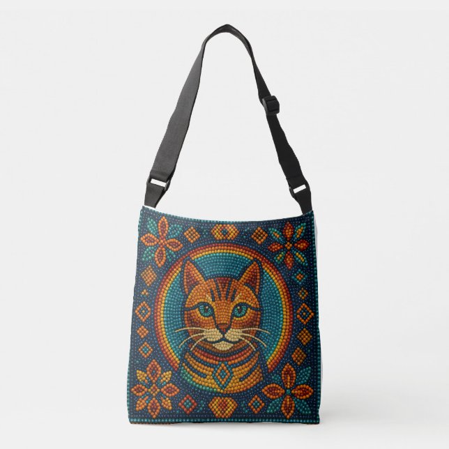 Kitty Bead Design Crossbody Bag (Front)