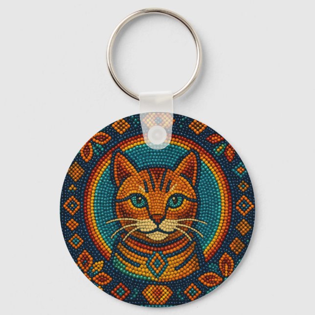 Kitty Bead Design Keychain (Front)
