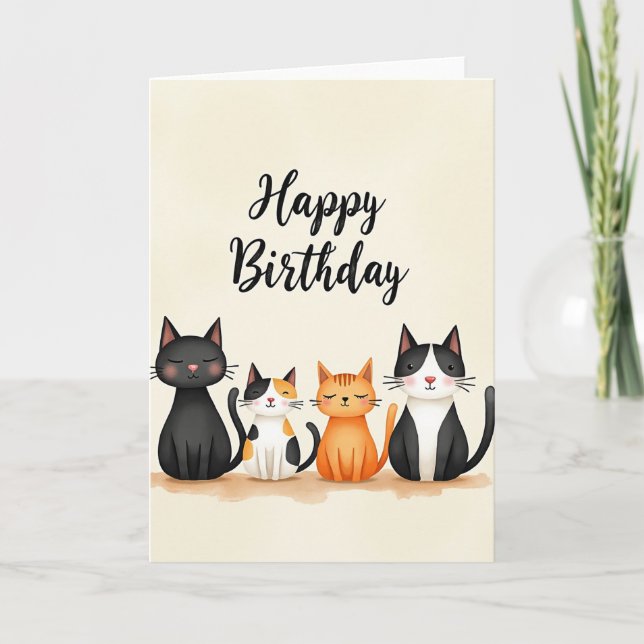 Kitty Birthday Art Card (Front)