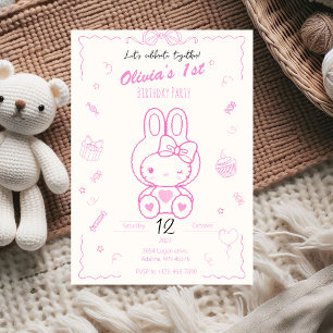 Kitty Birthday Girl Invitation