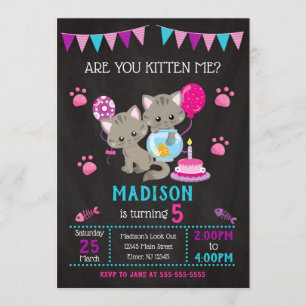 Kitty Birthday Invitation / Girl Kitten Party