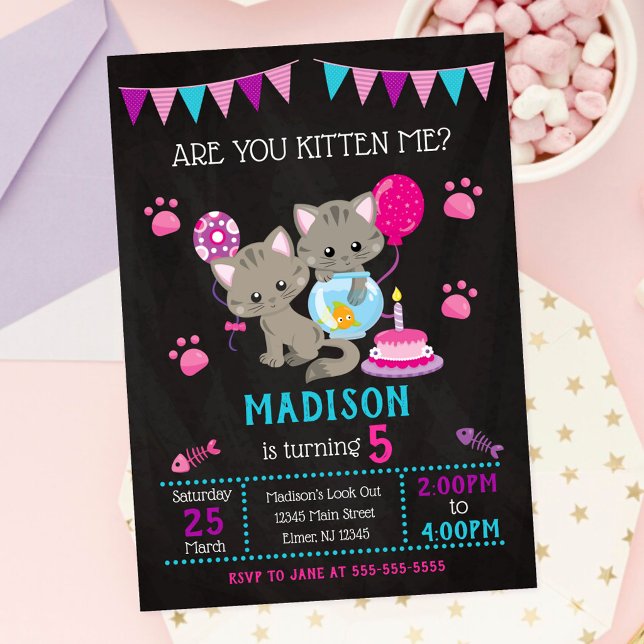 Kitty Birthday Invitation / Girl Kitten Party (Creator Uploaded)