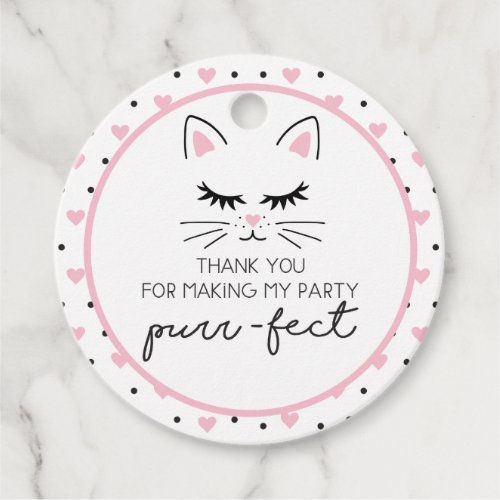 Kitty Birthday Party thank you favor tags kitten