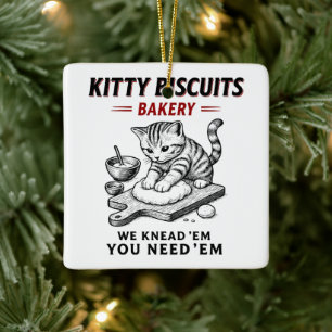 Kitty Biscuits Bakery Ceramic Ornament